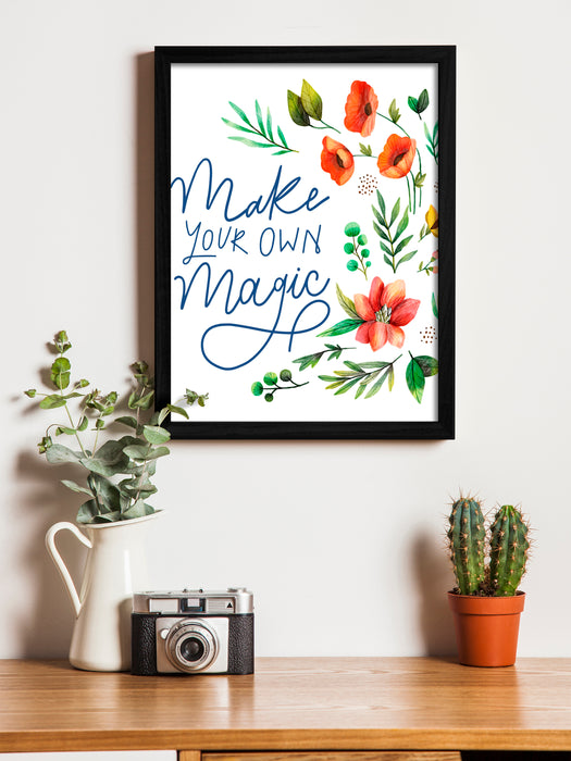 Make Your Own Magic Theme Framed Art Print, For Wall Decor Size - 13.5 x 17.5 Inch