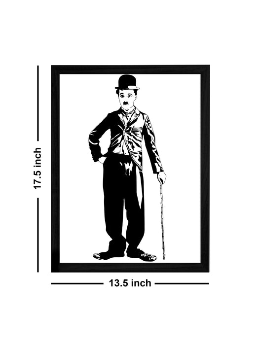 Charlie Chaplin Theme Framed Art Print, For Home & Office Decor Size - 13.5 x 17.5 Inch