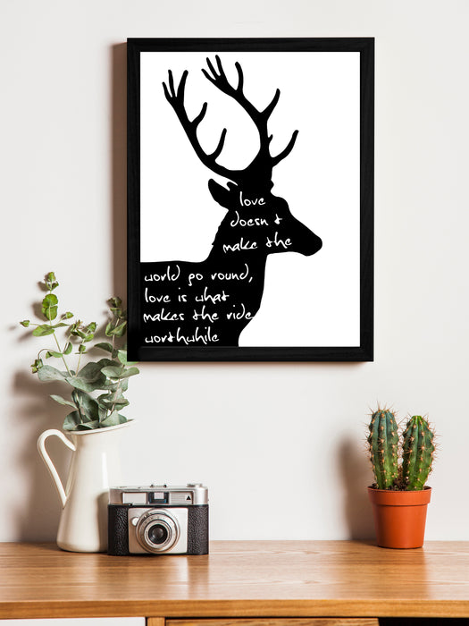 Beautiful Swamp Deer (Barasingha) Theme Framed Art Print, For Wall