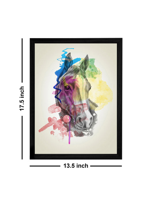 Beautiful Horse Theme Framed Art Print, For Wall Decor Size - 13.5 x 17.5 Inch