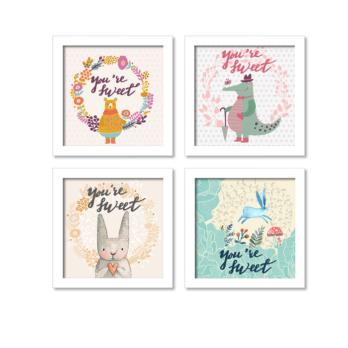 Art print for Kids Set of 4 Size;-19x23Inch