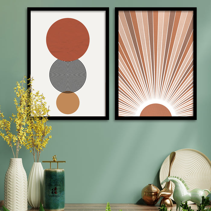 SUN SET BOHO DECOR- Framed art print for wall decor