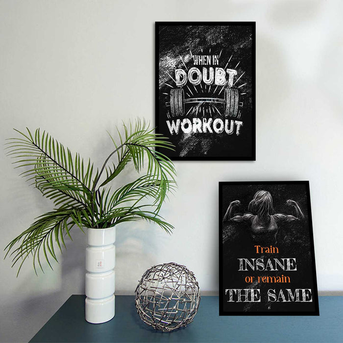 When In Doubt Workout Gym Motivational Frame Art Print Poster For Home Decor