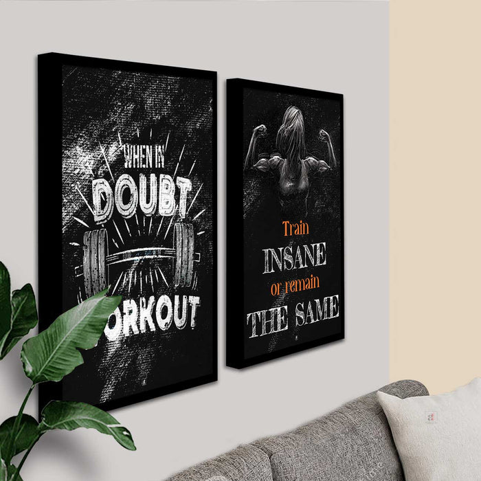 When In Doubt Workout Gym Motivational Frame Art Print Poster For Home Decor