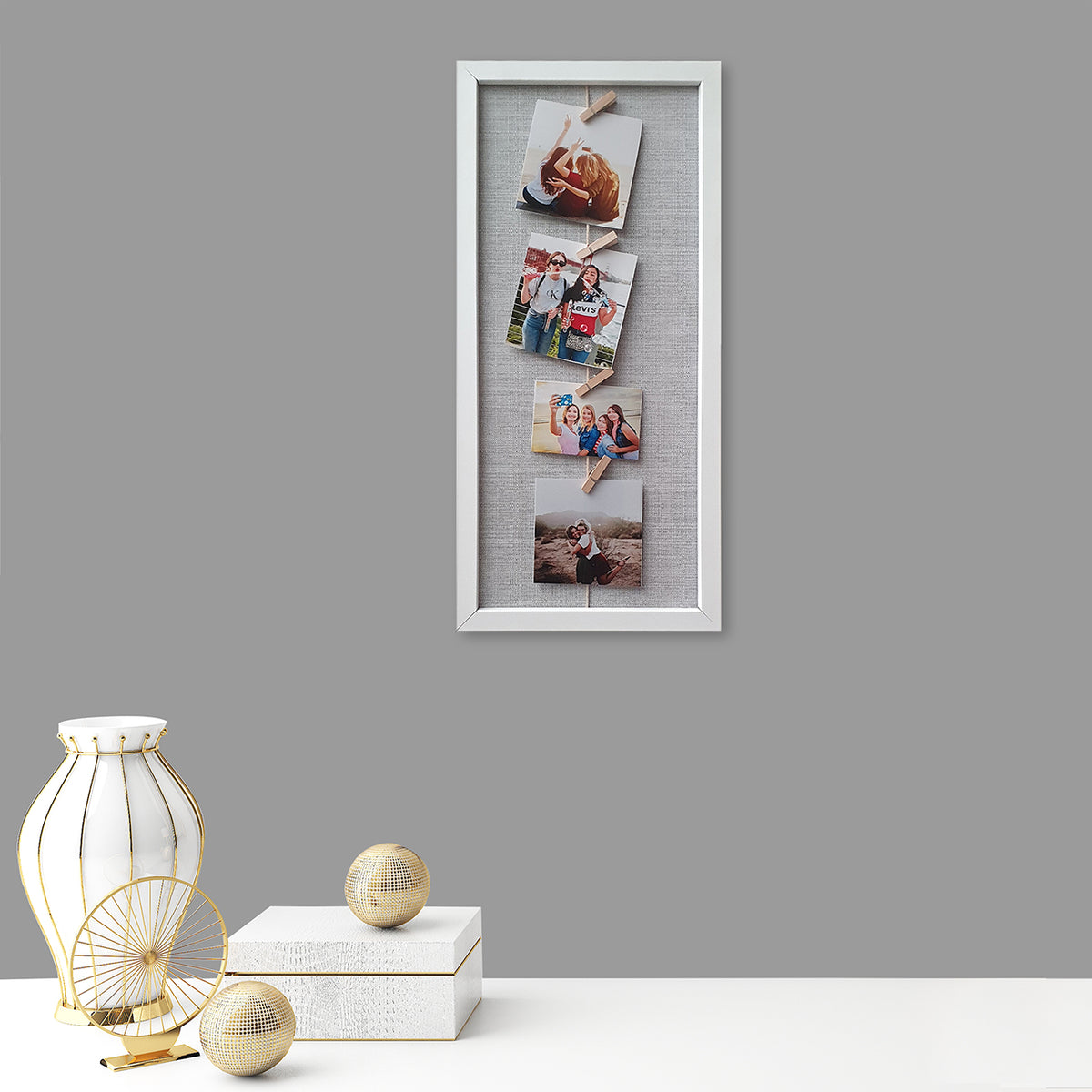 Hanging Photo for Home Wall Décor Frames White Rectangle Photo Frame w ...