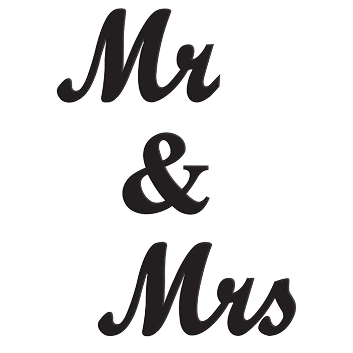 Mr. & Mrs. MDF Plaque Painted Cutout Ready To Hang For Wall Decor Size 5.5 x 11.7 Inch
