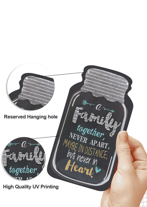 Art Street Family Together Printed Bottle Shape Wall Wood Sign MDF Plaque Wall Hanging For for Bedroom Living Room Office Outdoor Home Decorations  (Black)8.3"*4.5" MDF HANGING