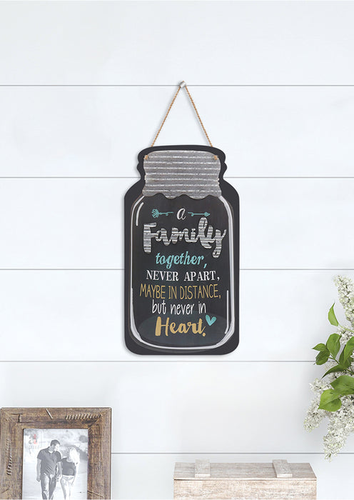 Art Street Family Together Printed Bottle Shape Wall Wood Sign MDF Plaque Wall Hanging For for Bedroom Living Room Office Outdoor Home Decorations  (Black)8.3"*4.5" MDF HANGING