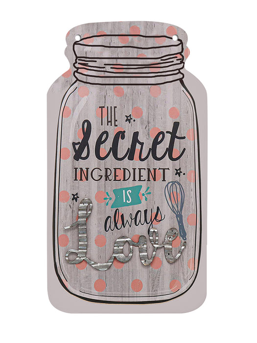 Art Street 1 Piece Wall Sign The Secret Ingredients is Always Love Printed Sign Plaque (8.3*4.5)MDF HANGING
