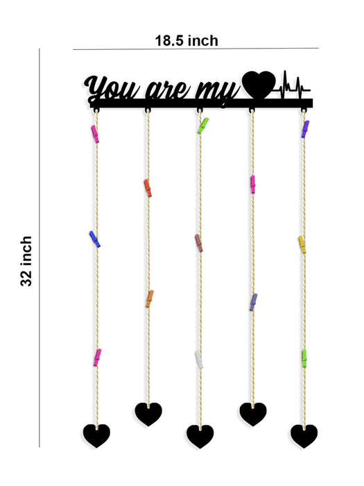 YOU ARE MY HEART Hanging MDF Size;-18.5x32Inch.(Black)