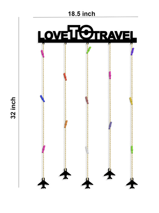 LOVE TO TRAVEL Hanging MDF Size;-18.5x32Inch.(Black)
