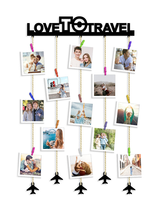 LOVE TO TRAVEL Hanging MDF Size;-18.5x32Inch.(Black)