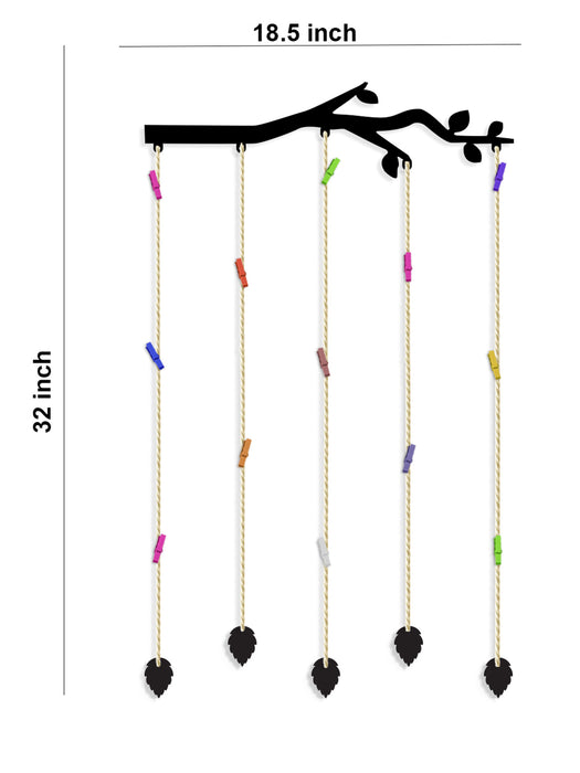 Twig Design Hanging MDF Size;18.5x32Inch.(Black)