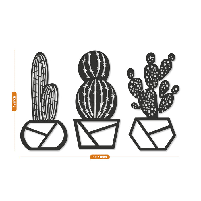 Cactus Plants MDF Wall Plaque Ready to Hang Home Décor, Wall Décor, Wall Art,Decorative MDF Plaque for Home & Wall Decoration (Size - 12 X 19.3 Inches)
