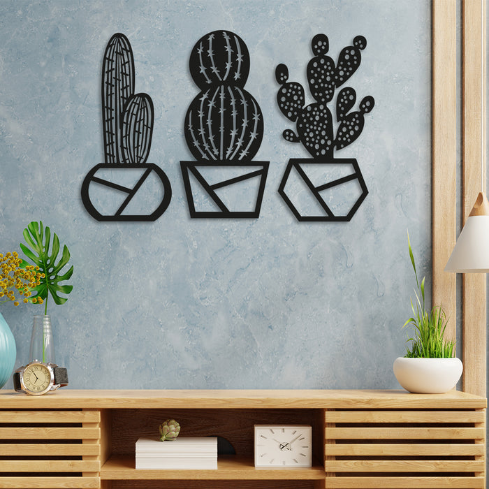 Cactus Plants MDF Wall Plaque Ready to Hang Home Décor, Wall Décor, Wall Art,Decorative MDF Plaque for Home & Wall Decoration (Size - 12 X 19.3 Inches)