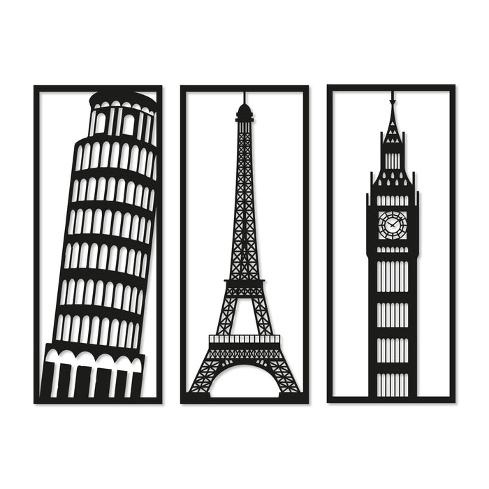 Famous Monuments MDF Wall Plaque Ready to Hang Home Décor, Wall Décor, Decorative MDF Plaque for Home & Wall Decoration (Size - 16 X 16 Inches)