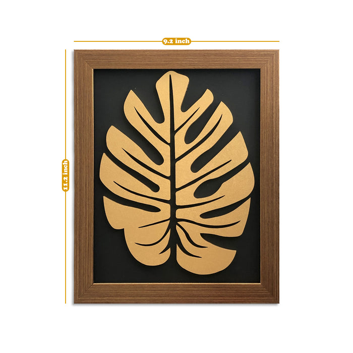 Golden Leaf MDF Wall Plaque Ready to Hang Home Décor, Wall Décor, Wall Art,Decorative MDF Plaque for Home & Wall Decoration (Size - 9.2 X 11.2 Inches)