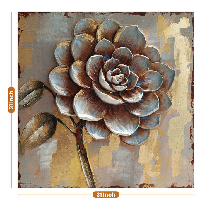 Canvas Floral Hand Painted Wall Painting A Blooming Hope Gold Foiling Decorative Art Original Oil Painting For Home Wall Decoration