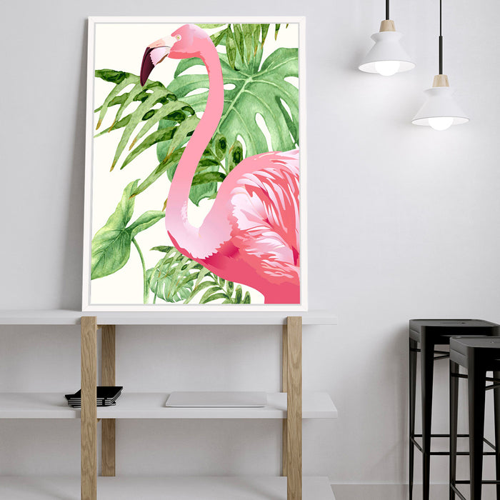 Flamingo Framed Canvas Art Print Canvas Wall Art , Framed Painting for bedroom.
