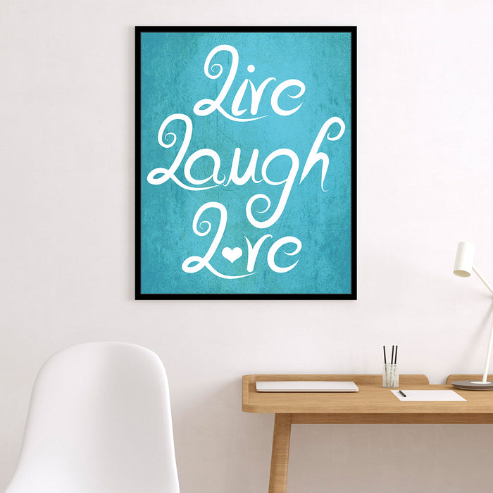 Live Laugh Love Canvas Painting, Framed Canvas Art Print For living room.