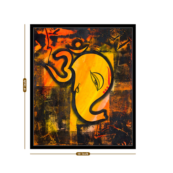 God  Ganesh Ji Theme. 1 Framed Canvas Canvas Painting, Framed Canvas Art Print For living room