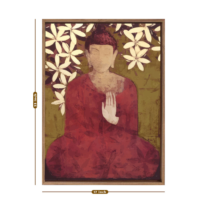 Calm buddha framed, Canvas Painting, Framed Canvas Art Print For living room.