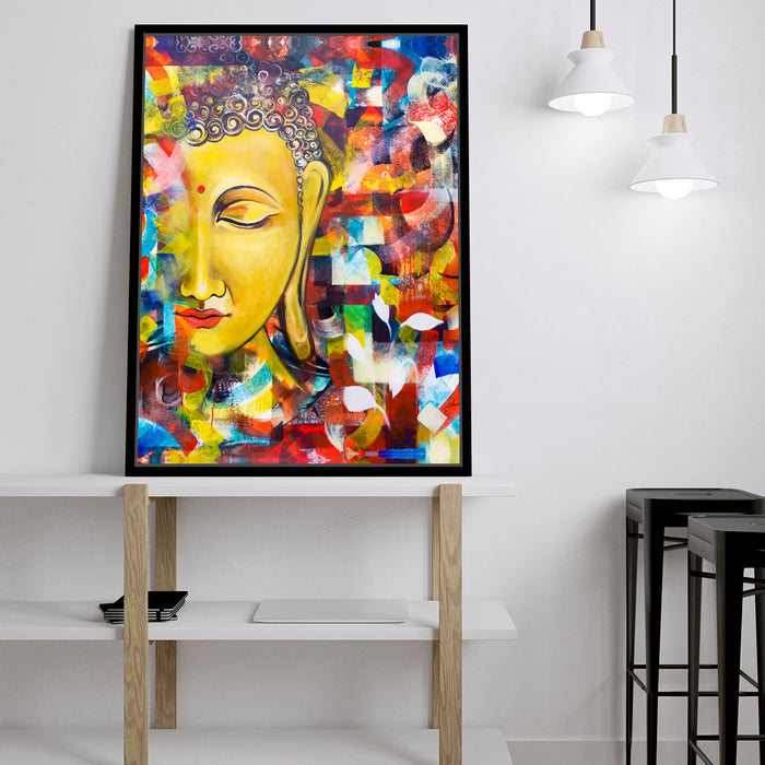 Buddha framed canvas painting for living room, Wall Art print.