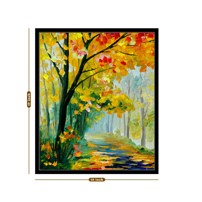 Beautiful Autumn Floral Theme 1 Framed Canvas Painting