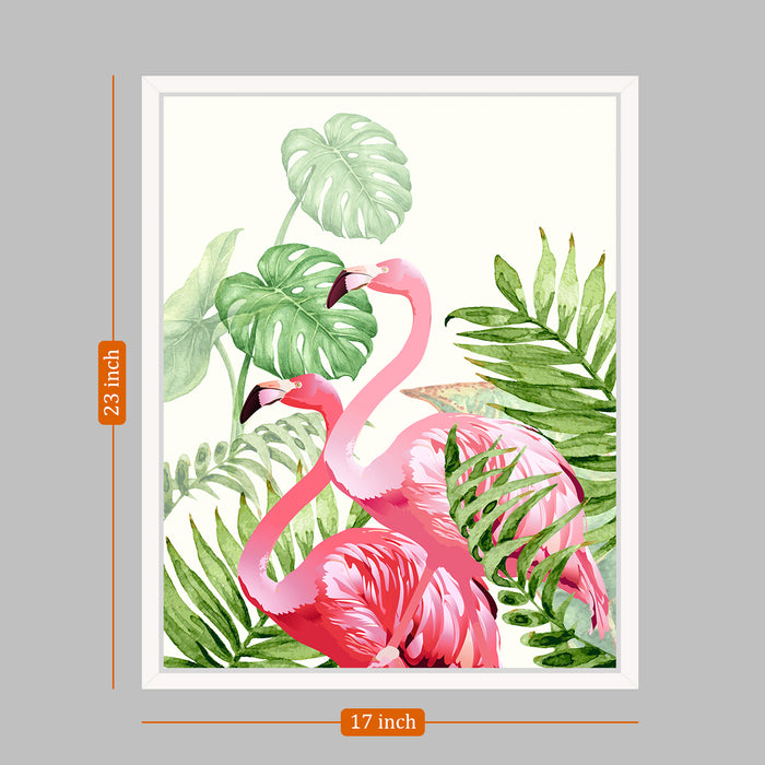 Art Pink Flamingo Framed Canvas Art Print, Painting ( Size 13 x 17 )