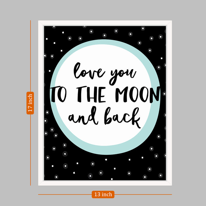Love You The Moon and Back Theme Framed Canvas Art Print,.