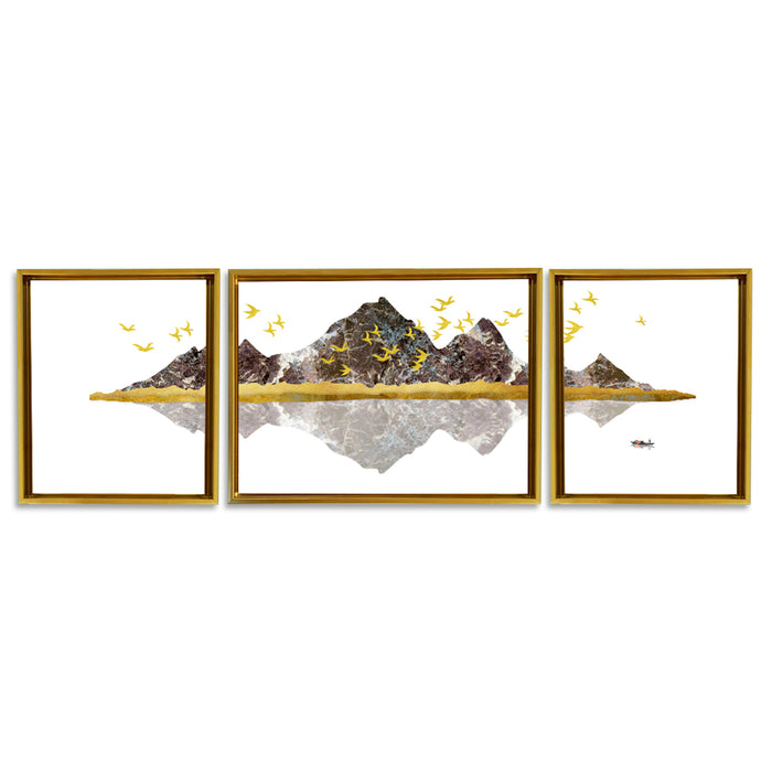 Picture Square Beautiful Mountains canvas set of 3 size