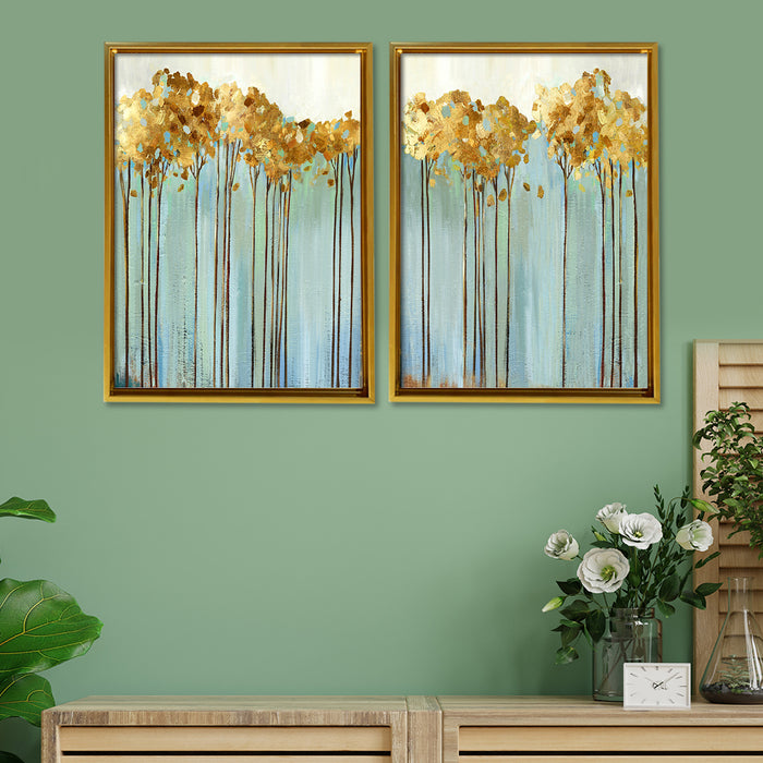 Abstract Leaves The Roots Canvas Set of 2 painting ( Size 13x17 )