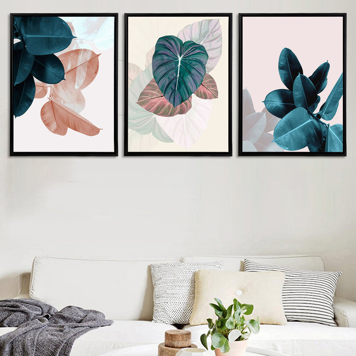 Floral Theme Set of 3 Framed Canvas Art Print Painting (Large wall painting)