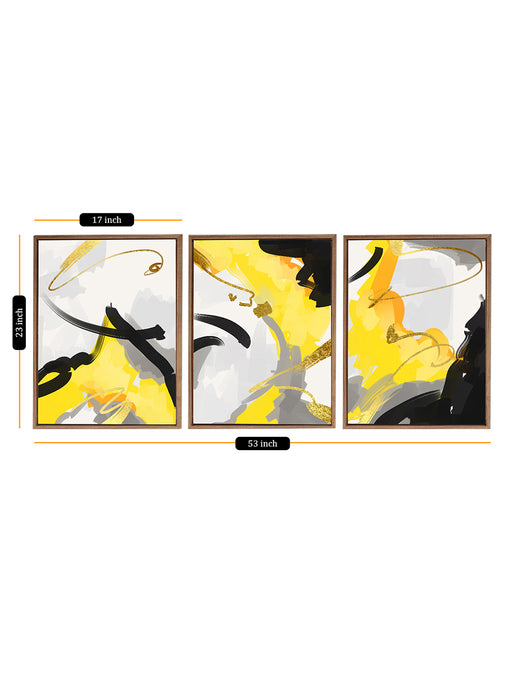 Set of 3 Framed Abstract Theme Canvas Art Print Painting wall Canvas paintings.