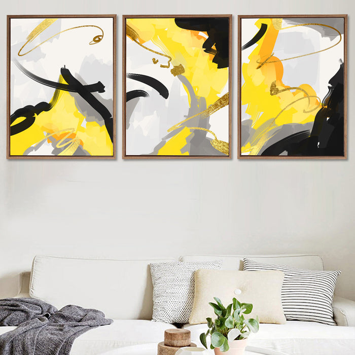Set of 3 Framed Abstract Theme Canvas Art Print Painting wall Canvas paintings.