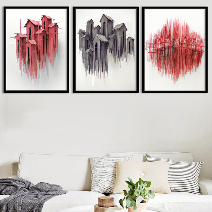 Color Living Room Grey And Red Set Of Red Grey Color Abstract