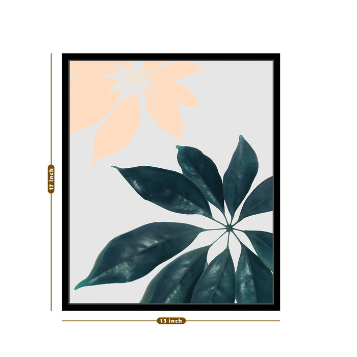 Black Floral Theme Canvas Painting with Wooden Frame.