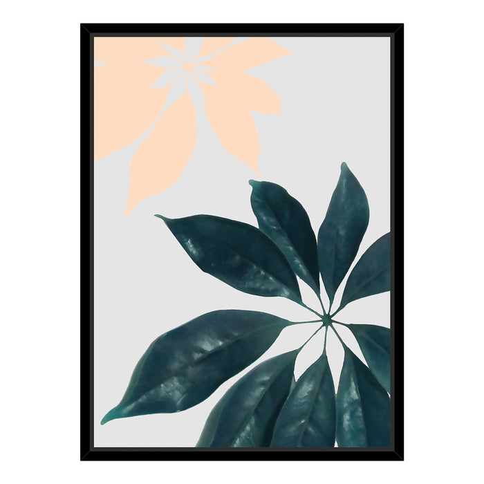 Black Floral Theme Canvas Painting with Wooden Frame.