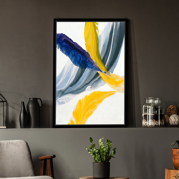 yellow and blue abstract art