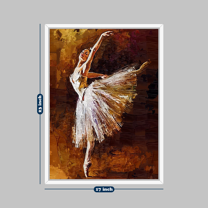Dancing Lady Theme Canvas Painting with Wooden Frame.