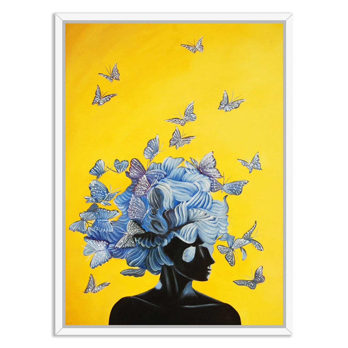 Butterfly Theme Canvas Painting with Wooden Frame
