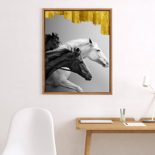 Paint by Number Horse I - 2 Piece Picture Frame Print on Canvas (Set of 2) Foundry Select Frame Color: White, Size: 31.5 H x 88 W x 1.5 D