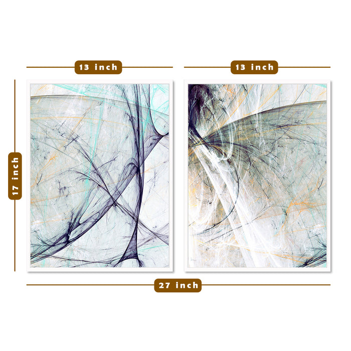 Set of 2 Canvas Painting Lady Modern Art with Wooden Frame Abstract Painting.