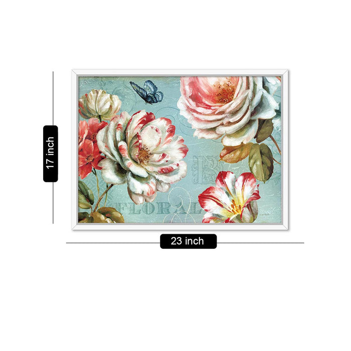 Rose Floral Theme Canvas Art Print  Canvas Painting, Framed Canvas Art Print For living room