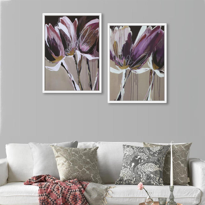 Set of 2 Floral Theme Canvas Print Canvas Painting, Framed Canvas Art Print For living room.