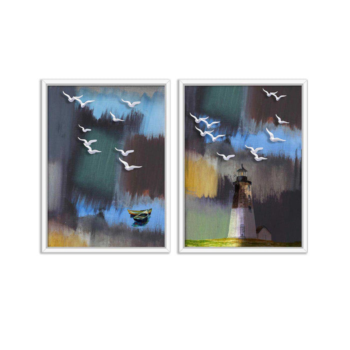 Set of 2 Abstract Theme Canvas Art Print Canvas Painting, Framed Canvas Art Print For living room.