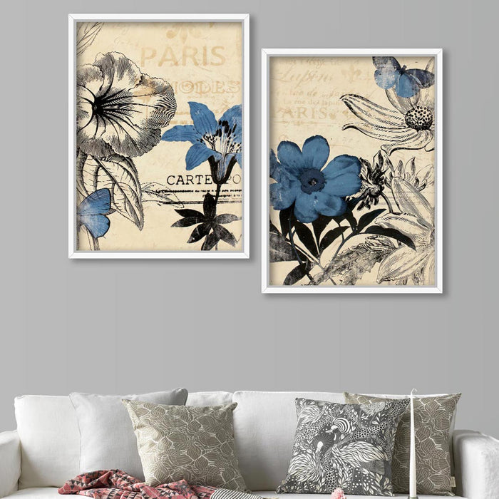 Set Of 2 Floral Theme Canvas Art print Floral Canvas Painting, Framed Canvas Art Print For living room.