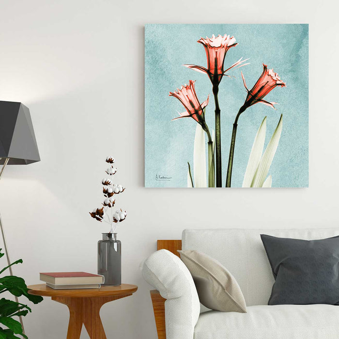 Daffodil Red Painting Modern Canvas Floral Wall Art Archival Print, Wall Painting For Living Room Decor,Design By Albert Koetsier