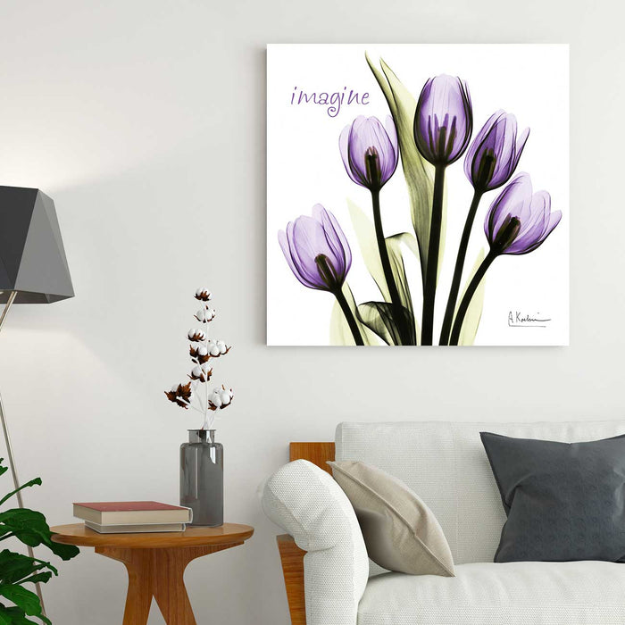 Purple Tulip Flower imagine Modern Home Decoration Purple Flower Painting , Prints Decor for Kitchen Bathroom Living Room, Bedroom, Design By Albert Koetsier