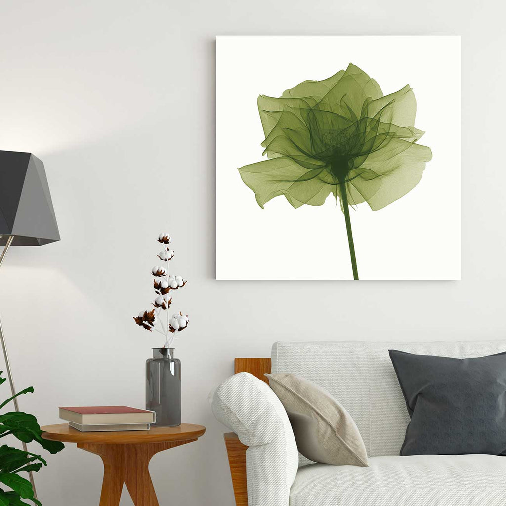 Green clay painting. Modern home decor. Abstract circle painting on discount canvas.Small painting for living room.